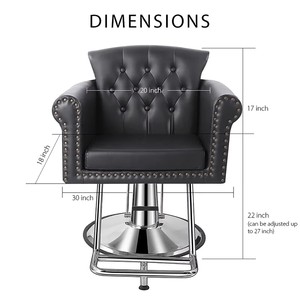 Silla de Barbero de Cuero Sintético Vintage de Lujo con Rotación de 360 Grados, Bomba Hidráulica, Estilo Antiguo para Salón de Belleza y Barbería - Product Image 2