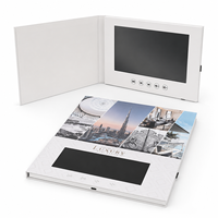 Carte de brochure vidéo vierge avec écran LCD de 10 pouces, mémoire A4 512 Mo/1 Go et carte SD, avec bouton