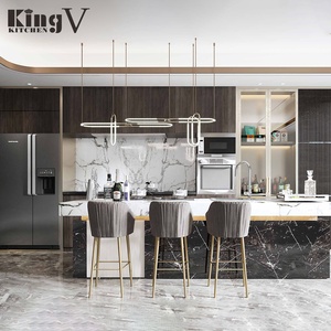Gabinete de cocina KINGV, paquete plano, Mdf, melamina, para colgar en la pared, diseño de cocina en Pakistán, diseño de interiores moderno de China, cabina de cocina - Product Image 6