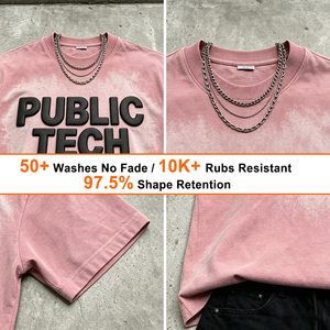 ผู้ผลิตเสื้อยืดโอเวอร์ไซส์พรีเมียมแบบหนาพิเศษ สตรีทแวร์ วินเทจ พิมพ์ลายตัวอักษร 3 มิติ แบบพัฟ ล้างสีแบบแอซิดวอช ทรงบ็อกซี่ สำหรับผู้ชาย - Product Image 2