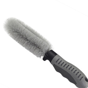 <b>Wheel</b> <b>Brush</b> Curved Straight Handle Tire Cleaning <b>Brush</b> For Car Steel Rim PVC Material - Product Image 5