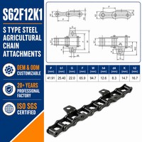 Cadena Agrícola de Acero Tipo S S62F12K1 de Alta Calidad, Sin Costuras, para Chaser Bin, Resistente a la Torsión, Descarga Rápida, Engranaje de Alta Velocidad