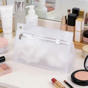 กระเป๋าเครื่องสำอางพีวีซีแบบมีซิป พิมพ์ลายตัวอักษร  ขนาดเล็ก กลาง ใหญ่ กันน้ำ พกพาสะดวก น้ำหนักเบา สำหรับเดินทาง - Product Image 2