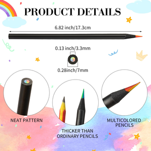 Lápices de Colores de Madera Negra Personalizados de Fábrica NOVISON, Juego de 48/72/120, Caja de Papel Soluble para Dibujo Personalizado - Product Image 2