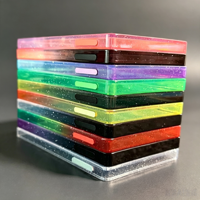 Plaque de protection arrière en TPU à paillettes dégradées 35pt pour cartes gradées, avec plaque acrylique transparente pour cartes PSA