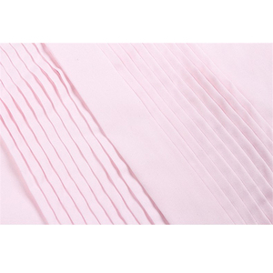 Fabricant hommes plissé couleur pure manches longues poignets mousquetaire chemise avec noeud papillon - Product Image 5
