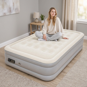 Modern Design Portable PVC Inflatable Air Bed Mattress with Flocking Cover Built-In Pump Durable for Camping & Outdoor Use - Product Image 3