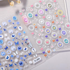 <strong>HONEY</strong> GIRL 3D/5D Butterfly Nail Art Stickers Plastic Shiny Self-Adhesive Autumn Style Designer Shell Decals and <strong>Charms</strong> Sheet - Product Image 5