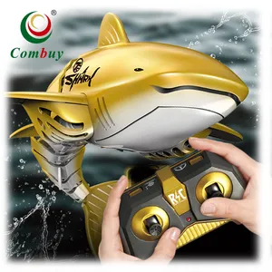 <span class=keywords><strong>Juguete</strong></span> de Tiburón a Control Remoto, Barco de Pesca Robótico Dorado - Product Image 1
