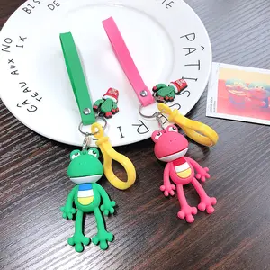 1PC Fashion Frog Keychain Cute Frog Animal Doll Pendant Festival Gift Bag Phone Hanging Car Keyring Figure DIY Jewelry Trinket