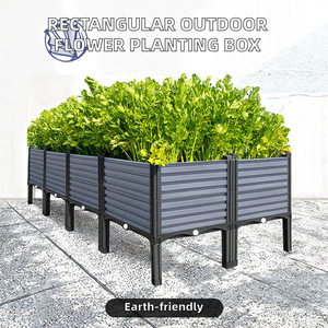 Modern Eco-friendly Rectangular <b>Plastic</b> <b>Planting</b> Box for Outdoor Use for Courtyard Balcony Roof Vegetable Gardening - Product Image 2
