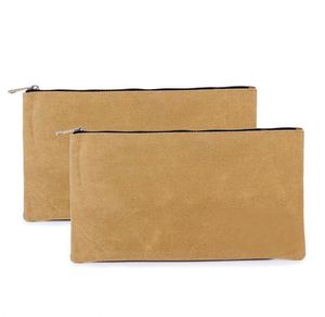Free sample <b>Waxed</b> <b>Canvas</b> 16oz Heavy Duty Multi-purpose <b>Canvas</b> Zipper Tool Bag Utility Bag Organize Storage Pouch 3-pack - Product Image 3