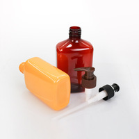 Bouteille en plastique PET carrée plate personnalisée en gros, 350 ml, 500 ml, 700 ml, pour lotion corporelle, gel douche, soins personnels, contenant de liquide