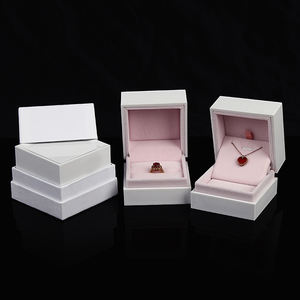 WEIMEI Ring Necklace Bangle Wedding Valentine's Gift Packaging White Leather Paper <b>Jewelry</b> <b>Box</b> - Product Image 5