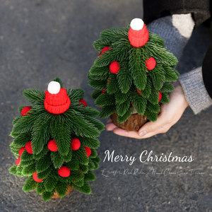 Nouvel Arbre de Noël de Bureau JIAXUN Fait Main, Petit Arbre <span class=keywords><strong>Rouge</strong></span> à Capuche en PE, Décoration Intérieure de Noël (Ne Lumine Pas) - Product Image 3