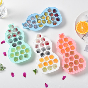 Moule à glace en silicone en forme de calebasse, 21 cavités, congélation rapide, démoulage facile, pour la fabrication de glaces maison DIY - Product Image 2
