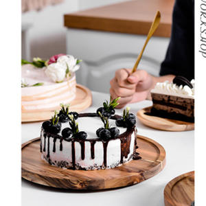 Support à gâteau rond <span class=keywords><strong>en</strong></span> bois personnalisé OEM/ODM avec couvercle <span class=keywords><strong>en</strong></span> <span class=keywords><strong>verre</strong></span>, plateau créatif pour servir les fruits, plateau tournant pour la pâtisserie à domicile - Product Image 2