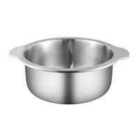 Panci Stainless Steel Tebal Berkualitas Komersial, Panci Mandarin Duck Besar dan Dalam, Anti Lengket, Dasar Tunggal, Khusus Toko Hot Pot