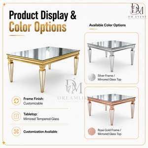 Mesa de Banquete Rectangular Premium de Acero Inoxidable con Tapa de Espejo, Delantal de Triple Riel y Patas Cónicas al por Mayor - Product Image 5