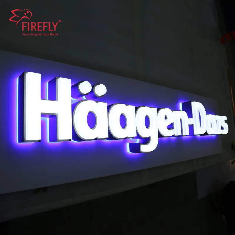 Custom Outdoor Frontlit Backlit Led Logo Letter Sign 3D Illuminated Sign Business Signage Channel Letter Sign