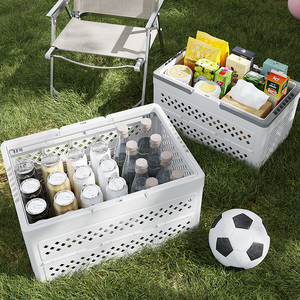 Panier de rangement pliable en plastique de grande capacité pour articles divers, <span class=keywords><strong>camping</strong></span> en plein air, portable, panier de rangement pour le linge avec poignée - Product Image 3