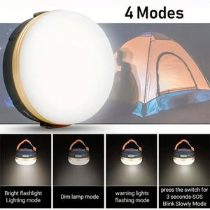 Lampes de camping LED populaires pour l'extérieur, rechargeables, avec batterie intégrée, corps en plastique ABS, lampes suspendues pour le travail, lampes de camping - Product Image 5
