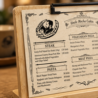 Porte-menu en bois avec clip métallique, support en bois pour affichage de menu, cadre pour menu de table de café, restaurant, bar