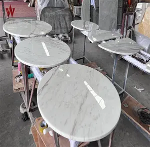 Élégant ensemble de table à manger en marbre blanc 6 chaises à bon prix pour table à manger en marbre italien