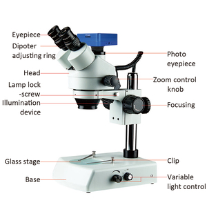 7-45xイルミネーションピラースタンドMicroscopioTrinocular 3D立体カメラespejoステレオスコープ高解像度ステレオスコープ - Product Image 2