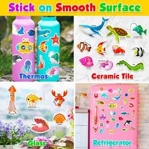 Pegatinas de Animales Marinos para Botellas, Refrigeradores y Vidrio, Explora el Mundo Submarino, Libro de Pegatinas de Gelatina para Niños de 3, 4, 5 y 6 Años - Product Image 3