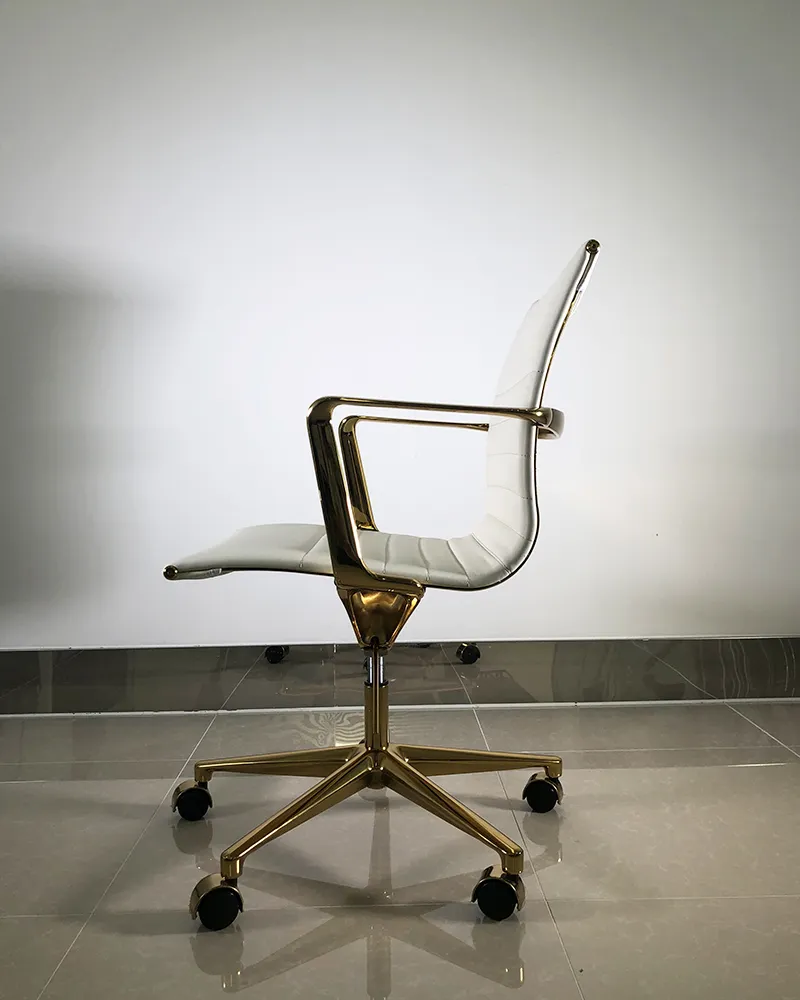Kursi dan Lengan Meja Kantor Rumah Hitam Putih Modern Nyaman Kursi Konferensi Emas