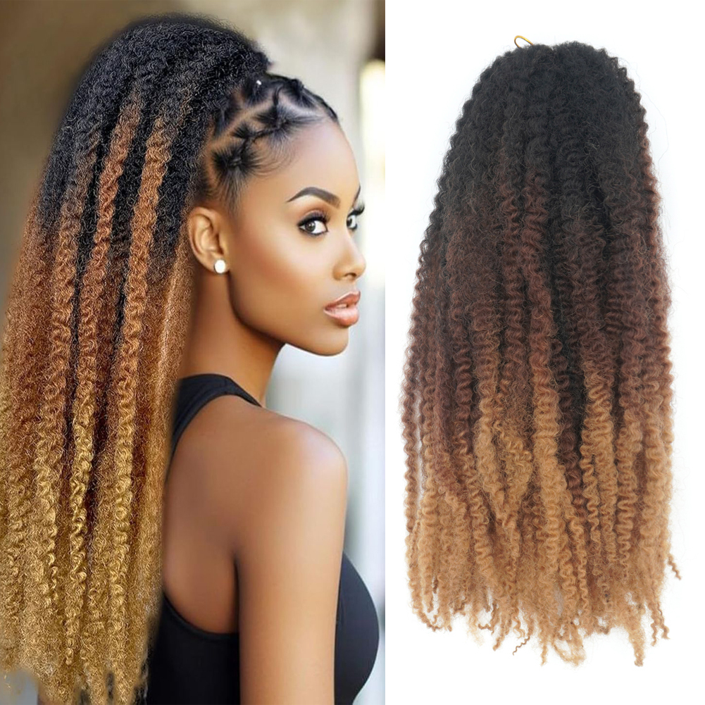 Vast Hair KAMA Cuban Twist Hair for Braiding Hair Afro Kinky Curly Crochet Synthetic Marley Bulk Single Weft 18inch Hair Extension thumbnail 1