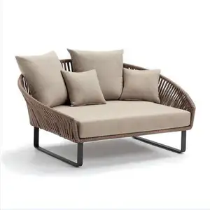 Grosir Pabrik sofa tiga tempat duduk rotan mebel kursi sofa taman kombinasi sofa dalam ruangan tempat tidur