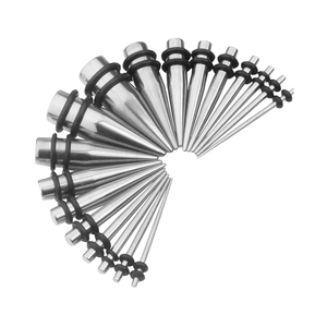 Extenseur de cônes d'<span class=keywords><strong>oreille</strong></span> en acier chirurgical 316L avec joints toriques 1.6mm-12mm Bijoux de corps - Product Image 1