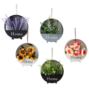 Pot de fleurs mural de style nordique pour salon, <span class=keywords><strong>d</strong></span>écoration de porte, <span class=keywords><strong>d</strong></span>écoration <span class=keywords><strong>d</strong></span>'intérieur, artisanat en <span class=keywords><strong>fer</strong></span>, vase mural rond - Product Image 4