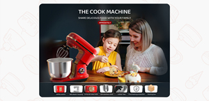 เครื่องผสมแป้งทำขนม Top Chef 10 ลิตร เครื่องนวดแป้งสำหรับใช้ในบ้าน เครื่องทำอาหาร เครื่องผสมอาหารแบบตั้งโต๊ะ 10 ลิตร - Product Image 6