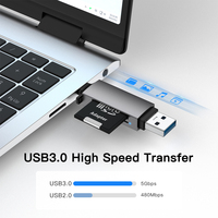 Adaptador Convertidor Lector de Tarjetas UNIEAN al por Mayor OTG Tipo C 4 en 1 SD TF USB 3.0 de 5Gbps para PC Laptop a iPhone