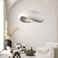 Lampe Suspendue Wabi Sabi Nuage Créatif en Résine, Style Japonais, Décor Nordique, LED E27, pour Salon et Salle à Manger