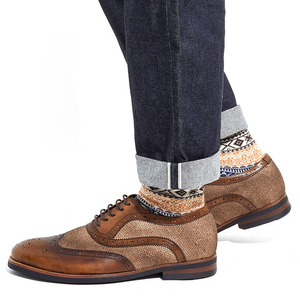 Chaussures en cuir décontractées et élégantes pour hommes, style britannique, version coréenne, faites à la main, avec motif floral brogue - Product Image 6
