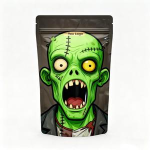 Sachet Doypack Mylar Frankenstein <span class=keywords><strong>Monster</strong></span> 35G, holographique, refermable, anti-odeur, avec logo personnalisé, direct fabricant - Product Image 1