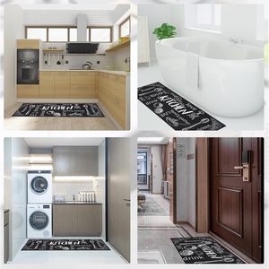 Tapis de cuisine moderne antidérapant en 2 pièces, lavable, épais et rembourré, en polyester absorbant l'eau, adapté aux animaux domestiques, conception OEM - Product Image 6