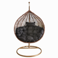 Prix de gros du fabricant Maison moderne Balcon extérieur Patio Jardin Salon Rotin Oeuf Balançoire Chaise suspendue avec support