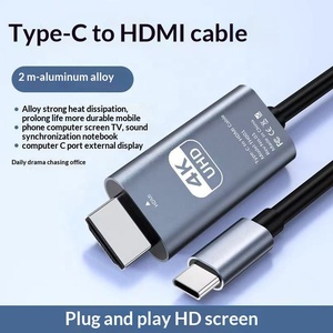 <span class=keywords><strong>Cable</strong></span> USB C <span class=keywords><strong>a</strong></span> HDTV 4K 60Hz 2M con revestimiento <span class=keywords><strong>de</strong></span> nailon/PVC para Tablet, <span class=keywords><strong>iPhone</strong></span> 15-17, MacBook, iPad, Proyector, Laptop - Product Image 5