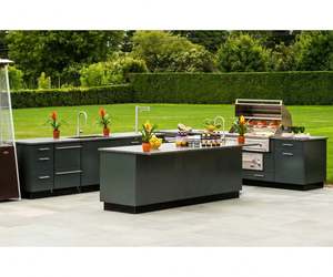 Custom Modern <b>Weatherproof</b> <b>Outdoor</b> Kitchen <b>Cabinets</b> with Composite Material for Dining Wine Cellar Hospital or Villa Use - Product Image 6