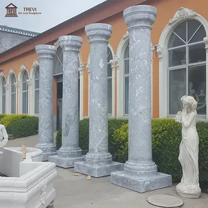 Colonna di marmo bianca del giardino nero della statua romana della decorazione all'aperto di stile occidentale