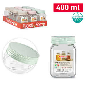 Barattolo Quadrato PlasticForte 400 Ml con Chiusura Ermetica per Spezie - Product Image 1