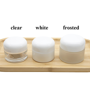 Emballage cosmétique réutilisable <span class=keywords><strong>noir</strong></span> mat transparent 20g 30g 50g Crème pour le visage <span class=keywords><strong>et</strong></span> les yeux Pot de crème en verre au beurre corporel avec couvercle en forme de dôme - Product Image 4