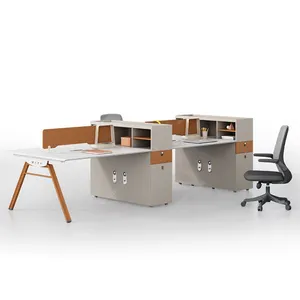 SPARKLE Combinación de escritorio y silla de oficina, muebles de oficina modernos simples, mesa de personal de oficina para cuatro personas