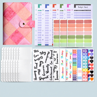 Carnet à spirales A6 personnalisé en cuir PU avec enveloppes zippées pour la gestion budgétaire et l'épargne