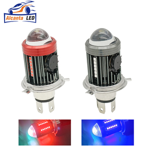 <span class=keywords><strong>H4</strong></span> BA20D <span class=keywords><strong>H6</strong></span> LED faro de motocicleta Blubs 50W rojo azul foco alto haz bajo lámpara de conducción luces sistemas de iluminación de motocicletas - Product Image 1